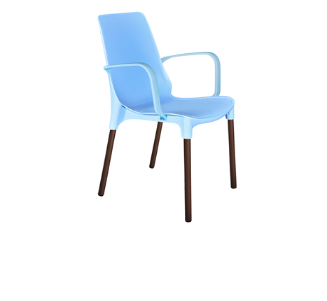 Обеденный стул SHT-ST76/S424 (голубой/коричневый муар) в Южно-Сахалинске - изображение