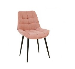 Мягкий стул для кухни Комфорт розовый черные ножки в Южно-Сахалинске