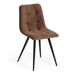 Обеденный стул CHILLY (mod. 7095-1) 45х53х88 коричневый barkhat 12/черный арт.17241 в Южно-Сахалинске