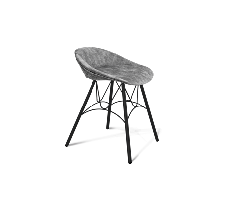 Обеденный стул SHT-ST19-SF1 / SHT-S100 (дымный/черный муар) в Южно-Сахалинске - изображение