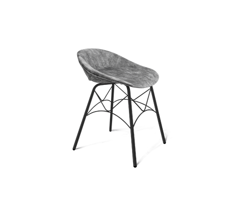 Обеденный стул SHT-ST19-SF1 / SHT-S107 (дымный/черный муар) в Южно-Сахалинске - изображение