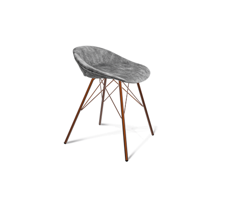 Обеденный стул SHT-ST19-SF1 / SHT-S37 (дымный/медный металлик) в Южно-Сахалинске - изображение