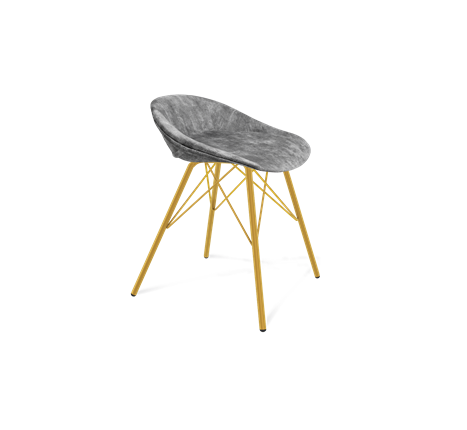 Обеденный стул SHT-ST19-SF1 / SHT-S37 (дымный/золото) в Южно-Сахалинске - изображение