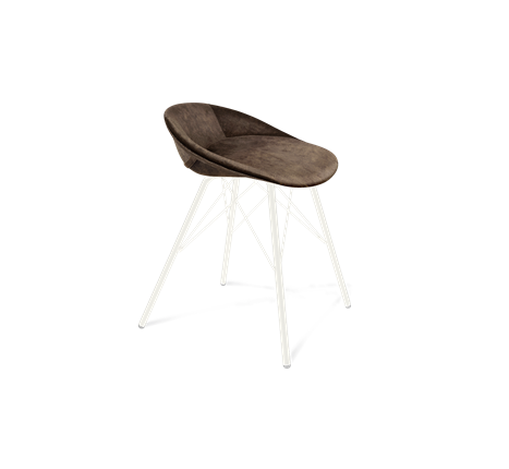 Обеденный стул SHT-ST19-SF1 / SHT-S37 (кофейный трюфель/белый муар) в Южно-Сахалинске - изображение