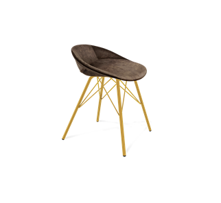 Обеденный стул SHT-ST19-SF1 / SHT-S37 (кофейный трюфель/золото) в Южно-Сахалинске - предосмотр