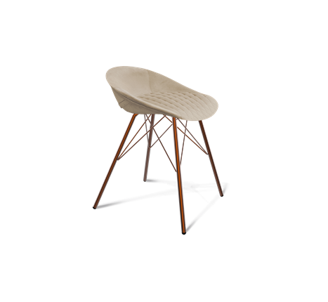 Обеденный стул SHT-ST19-SF1 / SHT-S37 (ванильный крем/медный металлик) в Южно-Сахалинске - изображение