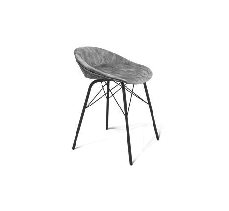 Обеденный стул SHT-ST19-SF1 / SHT-S64 (дымный/черный муар) в Южно-Сахалинске - изображение