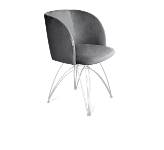 Обеденный стул SHT-ST33 / SHT-S112 (угольно-серый/хром лак) в Южно-Сахалинске - предосмотр