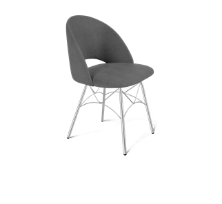 Обеденный стул SHT-ST34 / SHT-S107 (платиново-серый/хром лак) в Южно-Сахалинске