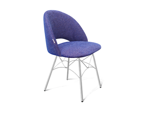 Обеденный стул SHT-ST34 / SHT-S107 (синий мираж/хром лак) в Южно-Сахалинске - изображение