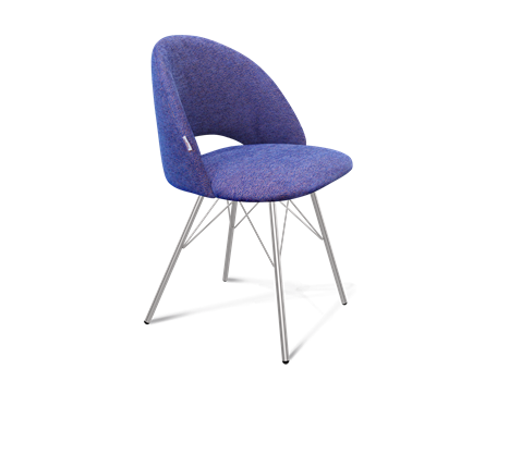 Обеденный стул SHT-ST34 / SHT-S37 (синий мираж/хром лак) в Южно-Сахалинске - изображение