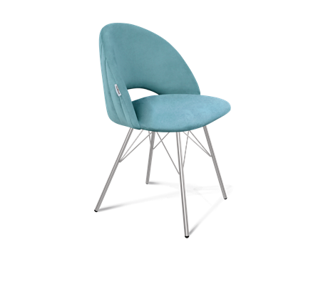Обеденный стул SHT-ST34-1 / SHT-S37 (голубая пастель/хром лак) в Южно-Сахалинске - изображение