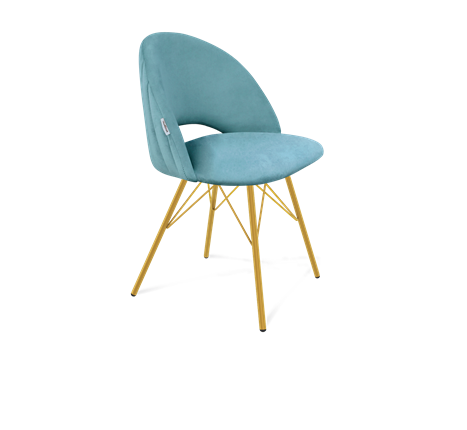 Обеденный стул SHT-ST34-1 / SHT-S37 (голубая пастель/золото) в Южно-Сахалинске - изображение