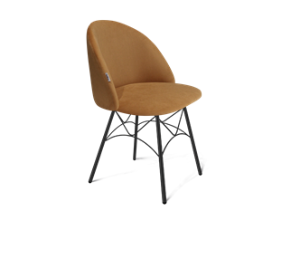 Обеденный стул SHT-ST35 / SHT-S107 (горчичный/черный муар) в Южно-Сахалинске