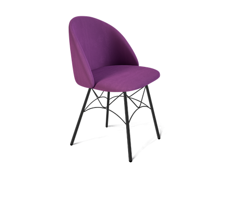 Обеденный стул SHT-ST35 / SHT-S107 (ягодное варенье/черный муар) в Южно-Сахалинске - изображение