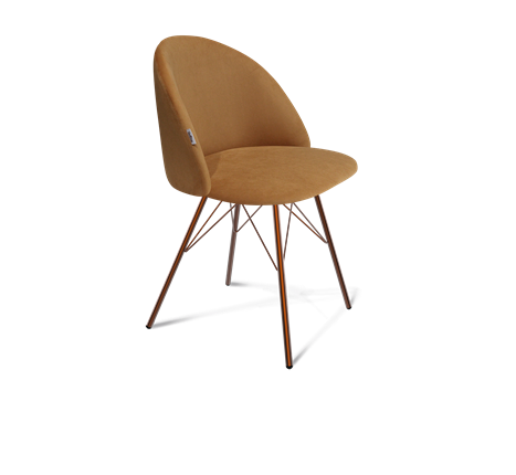 Обеденный стул SHT-ST35 / SHT-S37 (горчичный/медный металлик) в Южно-Сахалинске - изображение