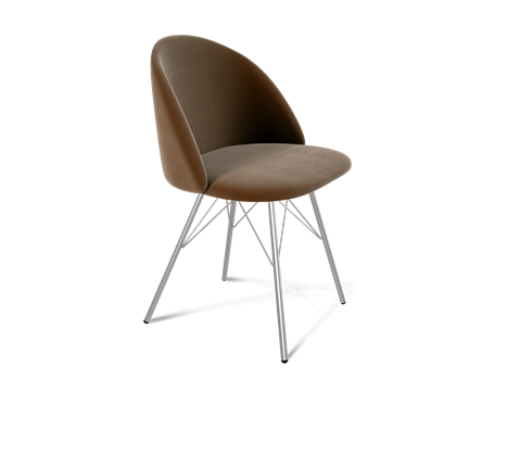 Обеденный стул SHT-ST35 / SHT-S37 (кофейный ликер/хром лак) в Южно-Сахалинске - изображение