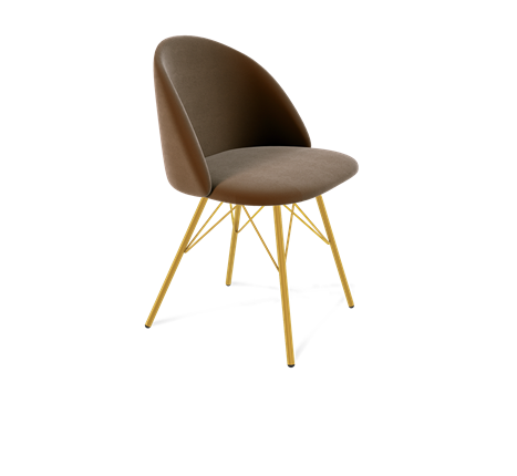 Обеденный стул SHT-ST35 / SHT-S37 (кофейный ликер/золото) в Южно-Сахалинске - изображение