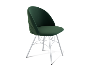 Обеденный стул SHT-ST35-2 / SHT-S100 (лиственно-зеленый/хром лак) в Южно-Сахалинске