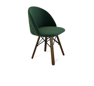 Обеденный стул SHT-ST35-2 / SHT-S70 (лиственно-зеленый/темный орех/черный муар) в Южно-Сахалинске