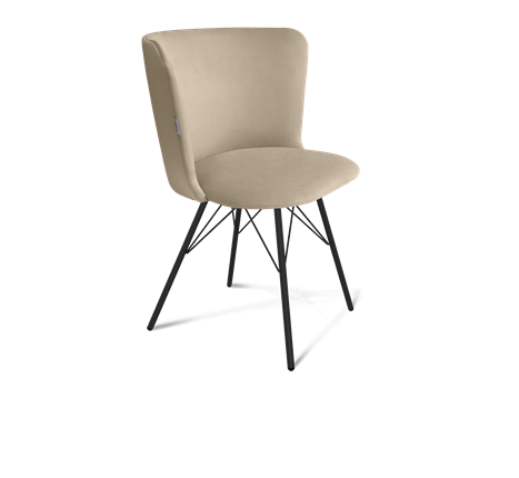 Обеденный стул SHT-ST36 / SHT-S37 (ванильный крем/черный муар) в Южно-Сахалинске - изображение