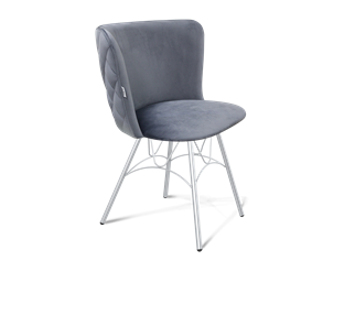 Обеденный стул SHT-ST36-3 / SHT-S100 (нейтральный серый/хром лак) в Южно-Сахалинске