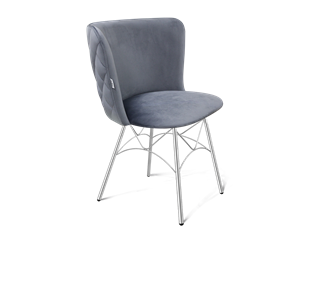 Обеденный стул SHT-ST36-3 / SHT-S107 (нейтральный серый/хром лак) в Южно-Сахалинске