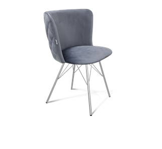 Обеденный стул SHT-ST36-3 / SHT-S37 (нейтральный серый/хром лак) в Южно-Сахалинске