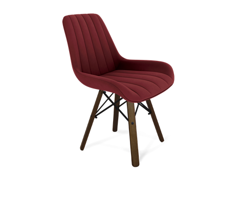 Обеденный стул SHT-ST37 / SHT-S70 (рубиновое вино/темный орех/черный муар) в Южно-Сахалинске - изображение