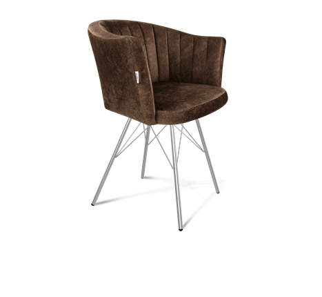 Обеденный стул SHT-ST42-1 / SHT-S37 (кофейный трюфель/хром лак) в Южно-Сахалинске - изображение