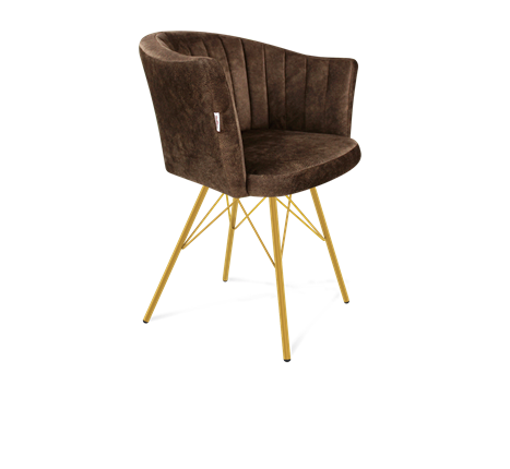 Обеденный стул SHT-ST42-1 / SHT-S37 (кофейный трюфель/золото) в Южно-Сахалинске - изображение