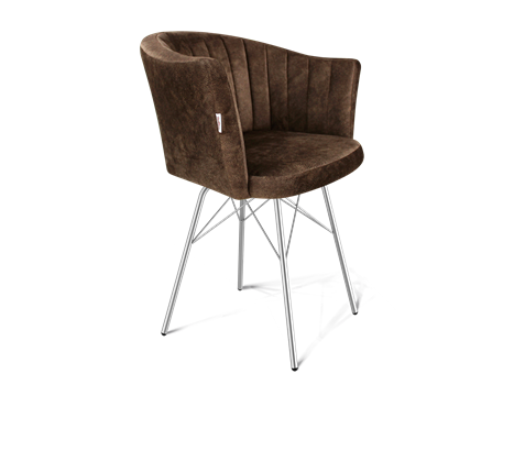 Обеденный стул SHT-ST42-1 / SHT-S64 (кофейный трюфель/хром лак) в Южно-Сахалинске - изображение