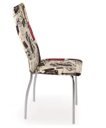 Обеденный стул Волна, каркас хром люкс, принт -  Европа в Южно-Сахалинске - изображение