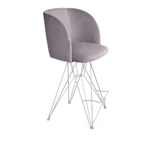 Полубарный стул SHT-ST33 / SHT-S66-1 (сиреневая орхидея/хром лак) в Южно-Сахалинске