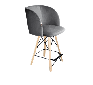 Полубарный стул SHT-ST33 / SHT-S80-1 (угольно-серый/прозрачный лак/черный) в Южно-Сахалинске