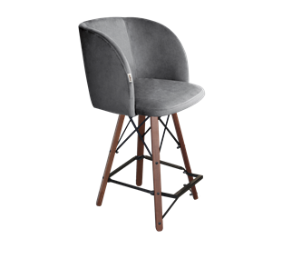Полубарный стул SHT-ST33 / SHT-S80-1 (угольно-серый/темный орех/черный) в Южно-Сахалинске