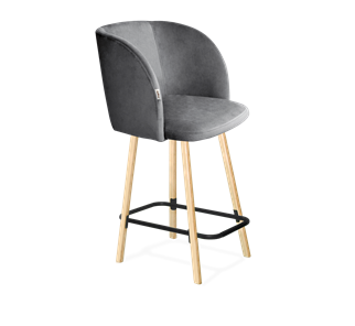 Полубарный стул SHT-ST33 / SHT-S94-1 (угольно-серый/прозрачный лак/черный муар) в Южно-Сахалинске