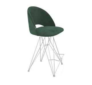 Полубарный стул SHT-ST34 / SHT-S66-1 (лиственно-зеленый/хром лак) в Южно-Сахалинске