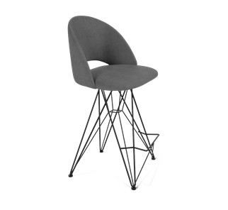 Полубарный стул SHT-ST34 / SHT-S66-1 (платиново-серый/черный муар) в Южно-Сахалинске