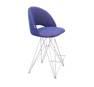 Полубарный стул SHT-ST34 / SHT-S66-1 (синий мираж/хром лак) в Южно-Сахалинске