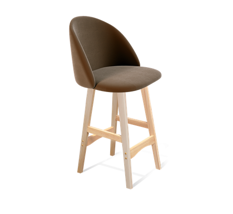 Полубарный стул SHT-ST35 / SHT-S65-1 (кофейный ликер/прозрачный лак) в Южно-Сахалинске - изображение