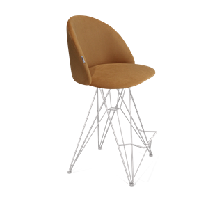Полубарный стул SHT-ST35 / SHT-S66-1 (горчичный/хром лак) в Южно-Сахалинске - предосмотр