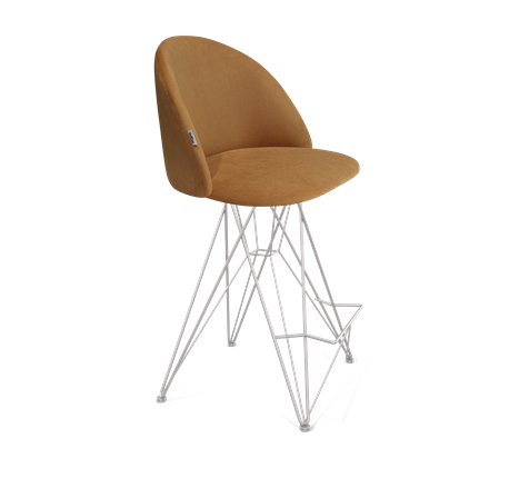 Полубарный стул SHT-ST35 / SHT-S66-1 (горчичный/хром лак) в Южно-Сахалинске - изображение