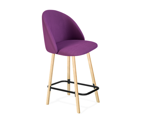 Полубарный стул SHT-ST35 / SHT-S94-1 (ягодное варенье/прозрачный лак/черный муар) в Южно-Сахалинске - изображение