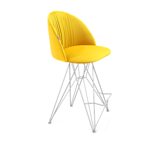 Полубарный стул SHT-ST35-1 / SHT-S66-1 (имперский жёлтый/хром лак) в Южно-Сахалинске
