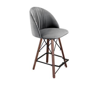 Полубарный стул SHT-ST35-1 / SHT-S80-1 (угольно-серый/темный орех/черный) в Южно-Сахалинске