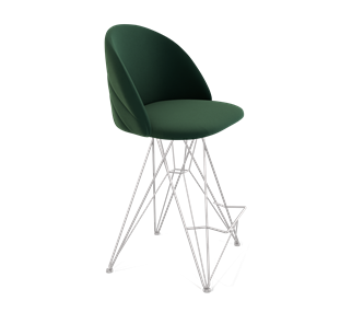 Полубарный стул SHT-ST35-2 / SHT-S66-1 (лиственно-зеленый/хром лак) в Южно-Сахалинске