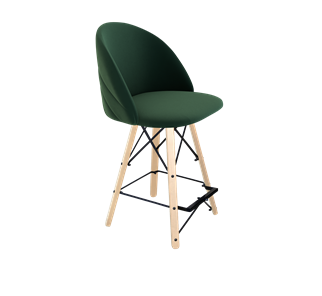 Полубарный стул SHT-ST35-2 / SHT-S80-1 (лиственно-зеленый/прозрачный лак/черный) в Южно-Сахалинске