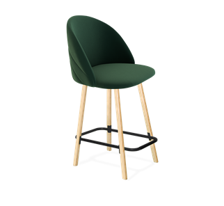 Полубарный стул SHT-ST35-2 / SHT-S94-1 (лиственно-зеленый/прозрачный лак/черный муар) в Южно-Сахалинске