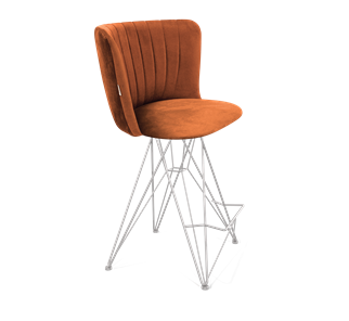 Полубарный стул SHT-ST36-1 / SHT-S66-1 (песчаная буря/хром лак) в Южно-Сахалинске